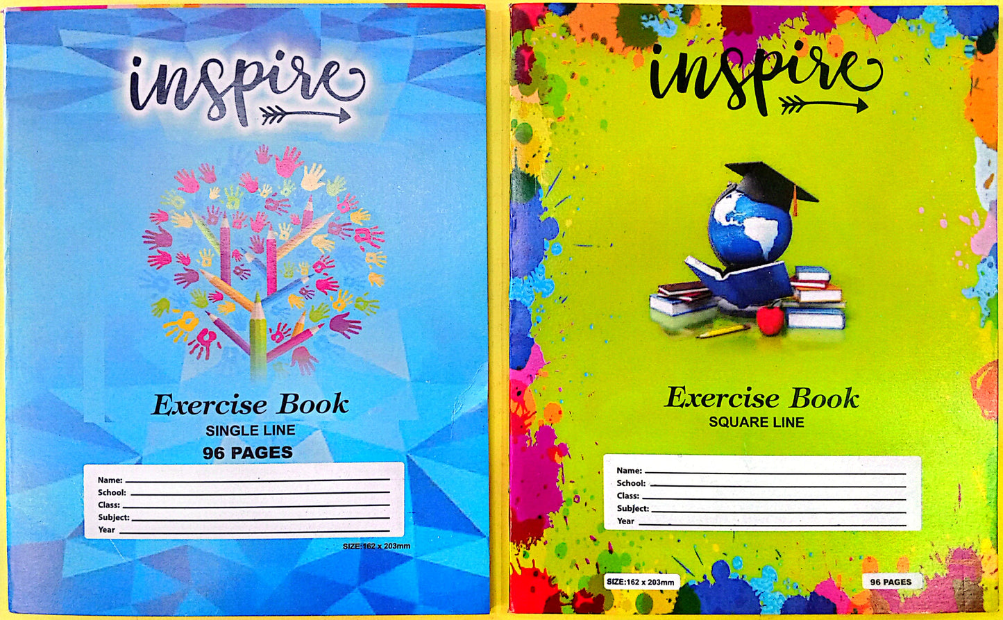 EXERCISE BOOK A5 RULED/SQUARE CHIPBOARD/KASUKU